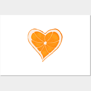 Orange heart Posters and Art